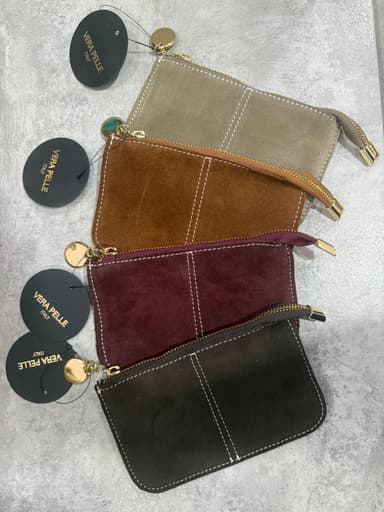 Portamonete in pelle con zip